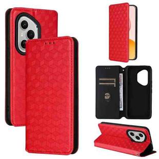 For Honor 400 Pro Global 160.8mm Cubic Grid Texture Flip Leather Phone Case(Red)