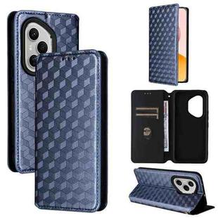 For Honor 400 Pro Global 160.8mm Cubic Grid Texture Flip Leather Phone Case(Blue)