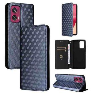 For Motorola Edge 50 Fusion 5G Cubic Grid Texture Flip Leather Phone Case(Blue)