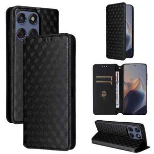 For Motorola Edge 60 Fusion Cubic Grid Texture Flip Leather Phone Case(Black)