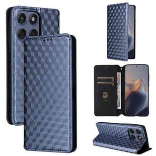 For Motorola Edge 60 Fusion Cubic Grid Texture Flip Leather Phone Case(Blue)
