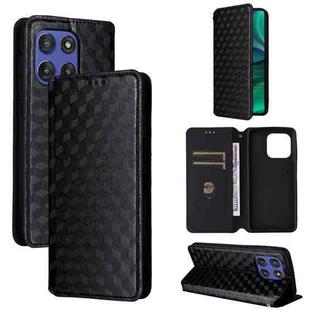 For Motorola Edge 60 Stylus Cubic Grid Texture Flip Leather Phone Case(Black)