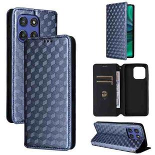 For Motorola Edge 60 Stylus Cubic Grid Texture Flip Leather Phone Case(Blue)