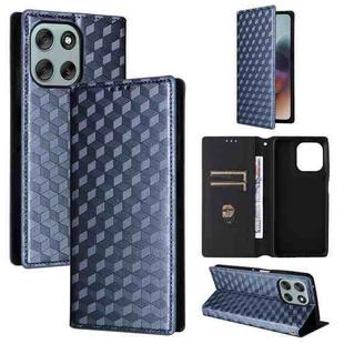 For Motorola Moto G56 / G66j / G66y 5G Cubic Grid Texture Flip Leather Phone Case(Blue)