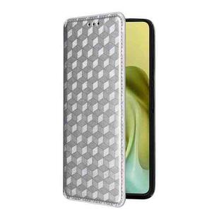 For Motorola Moto G86 5G Cubic Grid Texture Flip Leather Phone Case(Silver)