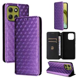 For Motorola Moto G86 5G Cubic Grid Texture Flip Leather Phone Case(Purple)