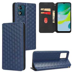 For Motorola Moto E13 Cubic Grid Texture Flip Leather Phone Case(Blue)