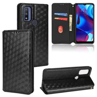 For Motorola Moto G Pure Cubic Grid Texture Flip Leather Phone Case(Black)