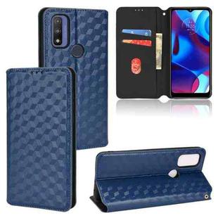 For Motorola Moto G Pure Cubic Grid Texture Flip Leather Phone Case(Blue)
