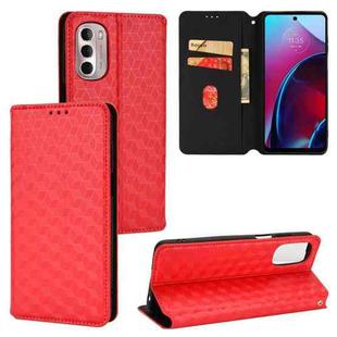 For Motorola Moto G Stylus 4G 2022 Cubic Grid Texture Flip Leather Phone Case(Red)
