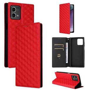 For Motorola Moto G Stylus 4G 2023 Cubic Grid Texture Flip Leather Phone Case(Red)