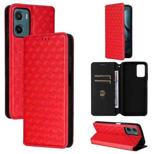 For Motorola Moto G05 4G / E15 4G Cubic Grid Texture Flip Leather Phone Case(Red)