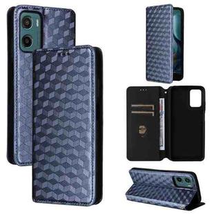 For Motorola Moto G05 4G / E15 4G Cubic Grid Texture Flip Leather Phone Case(Blue)