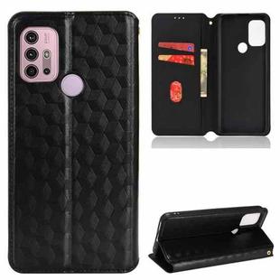 For Motorola Moto G10 / G10 Power Cubic Grid Texture Flip Leather Phone Case(Black)
