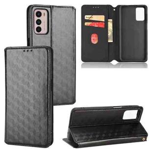 For Motorola Moto G42 Cubic Grid Texture Flip Leather Phone Case(Black)