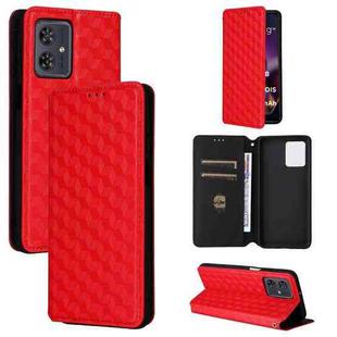 For Motorola Moto G64 5G / G64y 5G / G54 5G Cubic Grid Texture Flip Leather Phone Case(Red)