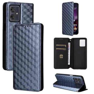 For Motorola Moto G64 5G / G64y 5G / G54 5G Cubic Grid Texture Flip Leather Phone Case(Blue)