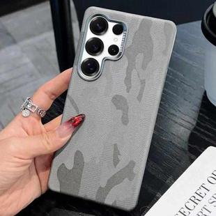 For Samsung Galaxy S25 Ultra 5G Camouflage Leather Metal Frame MagSafe PC Phone Case(Titanium Grey)