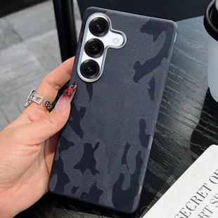 For Samsung Galaxy S24 5G Camouflage Leather Metal Frame MagSafe PC Phone Case(Blue)