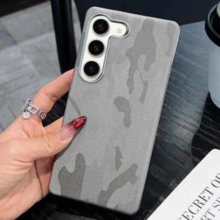 For Samsung Galaxy S23+ 5G Camouflage Leather Metal Frame MagSafe PC Phone Case(Titanium Grey)