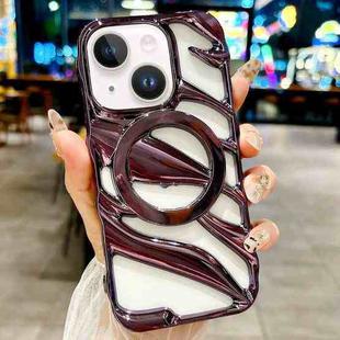 For iPhone 15 Cooling Hollow Electroplating TPU MagSafe Phone Case(Purple)