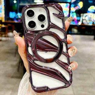 For iPhone 13 Pro Max Cooling Hollow Electroplating TPU MagSafe Phone Case(Purple)