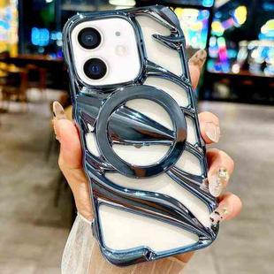 For iPhone 11 Cooling Hollow Electroplating TPU MagSafe Phone Case(Blue)