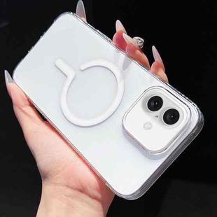 For iPhone 16 High Transparency PC MagSafe Phone Case(White)