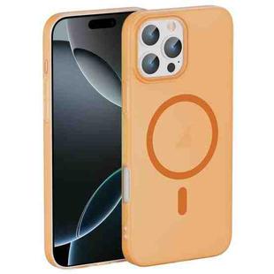 For iPhone 16 Pro Max Translucent Frosted Skin PC MagSafe Phone Case(Orange)