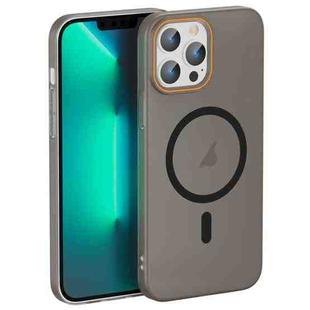 For iPhone 13 Pro Max Translucent Frosted Skin PC MagSafe Phone Case(Black)