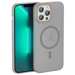 For iPhone 13 Pro Max Translucent Frosted Skin PC MagSafe Phone Case(Grey)