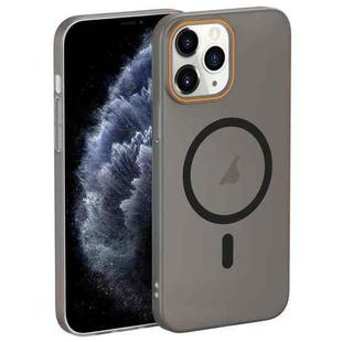 For iPhone 11 Pro Max Translucent Frosted Skin PC MagSafe Phone Case(Black)