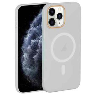 For iPhone 11 Pro Max Translucent Frosted Skin PC MagSafe Phone Case(White)