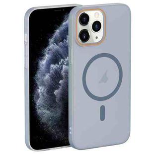 For iPhone 11 Pro Max Translucent Frosted Skin PC MagSafe Phone Case(Sierra Blue)