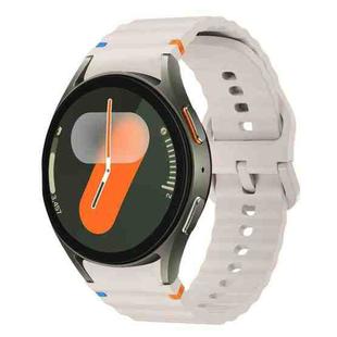 For Samsung Galaxy Watch FE / 7 / 6 / 5 / 4 xDfind Wavy Grain Stitched Colorful Buckle Silicone Watch Band(Starlight)