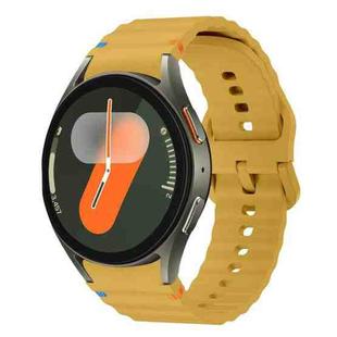 For Samsung Galaxy Watch FE / 7 / 6 / 5 / 4 xDfind Wavy Grain Stitched Colorful Buckle Silicone Watch Band(Yellow)