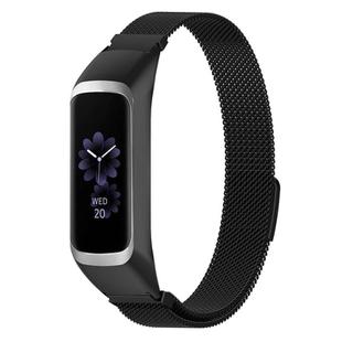 For Samsung Galaxy Fit2 xDfind Watch Frame Integrated Milan Stainless Steel Watch Band(Black)
