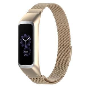 For Samsung Galaxy Fit2 xDfind Watch Frame Integrated Milan Stainless Steel Watch Band(Gold)