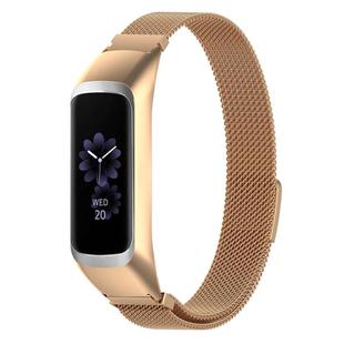 For Samsung Galaxy Fit2 xDfind Watch Frame Integrated Milan Stainless Steel Watch Band(Rose Gold)