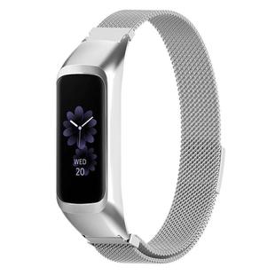 For Samsung Galaxy Fit2 xDfind Watch Frame Integrated Milan Stainless Steel Watch Band(Silver)
