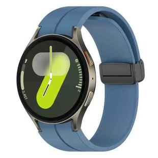 For Samsung Galaxy Watch7 / Watch FE 40mm xDfind Fold Magnetic Black Buckle Silicone Watch Band(Blue)