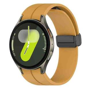 For Samsung Galaxy Watch7 / Watch FE 40mm xDfind Fold Magnetic Black Buckle Silicone Watch Band(Yellow)