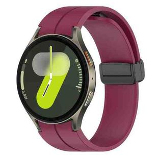 For Samsung Galaxy Watch7 / Watch FE 40mm xDfind Fold Magnetic Black Buckle Silicone Watch Band(Wine Red)