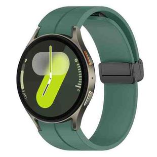 For Samsung Galaxy Watch7 / Watch FE 40mm xDfind Fold Magnetic Black Buckle Silicone Watch Band(Dark Green)