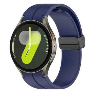 For Samsung Galaxy Watch7 / Watch FE 40mm xDfind Fold Magnetic Black Buckle Silicone Watch Band(Midnight Blue)