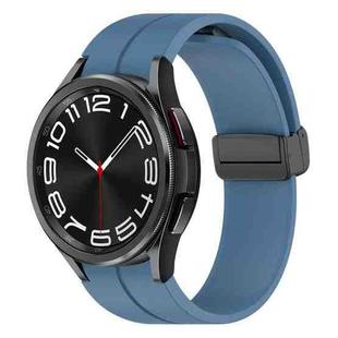 For Samsung Galaxy Watch6 / Watch6 Classic xDfind Fold Magnetic Black Buckle Silicone Watch Band(Blue)