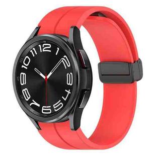 For Samsung Galaxy Watch6 / Watch6 Classic xDfind Fold Magnetic Black Buckle Silicone Watch Band(Red)