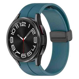 For Samsung Galaxy Watch6 / Watch6 Classic xDfind Fold Magnetic Black Buckle Silicone Watch Band(Dark Blue)