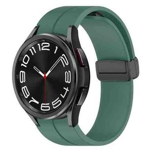 For Samsung Galaxy Watch6 / Watch6 Classic xDfind Fold Magnetic Black Buckle Silicone Watch Band(Dark Green)