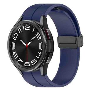 For Samsung Galaxy Watch6 / Watch6 Classic xDfind Fold Magnetic Black Buckle Silicone Watch Band(Midnight Blue)